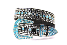 Cargar imagen en el visor de la galería, Rhinestone Belt - #1001 Genuine Leather Flashy Bling Western Cowgirl -1