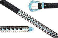 Cargar imagen en el visor de la galería, Rhinestone Belt - #1001 Genuine Leather Flashy Bling Western Cowgirl -1