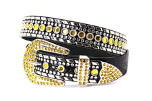 Cargar imagen en el visor de la galería, Rhinestone Belt - #1001 Genuine Leather Flashy Bling Western Cowgirl -1