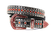 Cargar imagen en el visor de la galería, Rhinestone Belt - #1001 Genuine Leather Flashy Bling Western Cowgirl -1