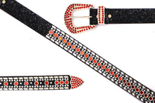 Cargar imagen en el visor de la galería, Rhinestone Belt - #1001 Genuine Leather Flashy Bling Western Cowgirl -1