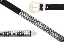 Cargar imagen en el visor de la galería, Rhinestone Belt - #1001 Genuine Leather Flashy Bling Western Cowgirl -1
