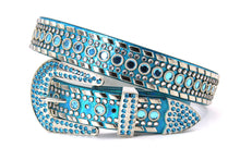 Cargar imagen en el visor de la galería, Rhinestone Belt - #1001 Genuine Leather Flashy Bling Western Cowgirl -1