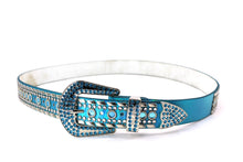 Cargar imagen en el visor de la galería, Rhinestone Belt - #1001 Genuine Leather Flashy Bling Western Cowgirl -1