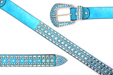 Cargar imagen en el visor de la galería, Rhinestone Belt - #1001 Genuine Leather Flashy Bling Western Cowgirl -1