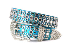 Cargar imagen en el visor de la galería, Rhinestone Belt - #1001 Genuine Leather Flashy Bling Western Cowgirl -1