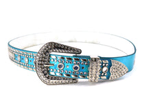 Cargar imagen en el visor de la galería, Rhinestone Belt - #1001 Genuine Leather Flashy Bling Western Cowgirl -1