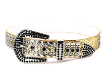 Cargar imagen en el visor de la galería, Rhinestone Belt - #1001 Genuine Leather Flashy Bling Western Cowgirl -1