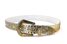 Cargar imagen en el visor de la galería, Rhinestone Belt - #1001 Genuine Leather Flashy Bling Western Cowgirl -1