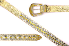 Cargar imagen en el visor de la galería, Rhinestone Belt - #1001 Genuine Leather Flashy Bling Western Cowgirl -1