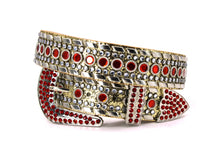 Cargar imagen en el visor de la galería, Rhinestone Belt - #1001 Genuine Leather Flashy Bling Western Cowgirl -1