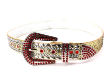 Cargar imagen en el visor de la galería, Rhinestone Belt - #1001 Genuine Leather Flashy Bling Western Cowgirl -1