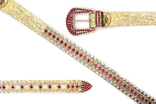 Cargar imagen en el visor de la galería, Rhinestone Belt - #1001 Genuine Leather Flashy Bling Western Cowgirl -1