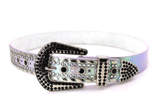 Cargar imagen en el visor de la galería, Rhinestone Belt - #1001 Genuine Leather Flashy Bling Western Cowgirl -1