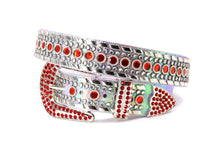 Cargar imagen en el visor de la galería, Rhinestone Belt - #1001 Genuine Leather Flashy Bling Western Cowgirl -1