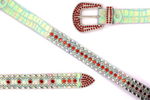 Cargar imagen en el visor de la galería, Rhinestone Belt - #1001 Genuine Leather Flashy Bling Western Cowgirl -1