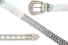 Cargar imagen en el visor de la galería, Rhinestone Belt - #1001 Genuine Leather Flashy Bling Western Cowgirl -1