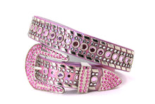 Cargar imagen en el visor de la galería, Rhinestone Belt - #1001 Genuine Leather Flashy Bling Western Cowgirl -1
