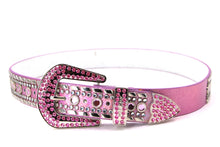 Cargar imagen en el visor de la galería, Rhinestone Belt - #1001 Genuine Leather Flashy Bling Western Cowgirl -1