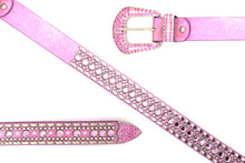 Cargar imagen en el visor de la galería, Rhinestone Belt - #1001 Genuine Leather Flashy Bling Western Cowgirl -1