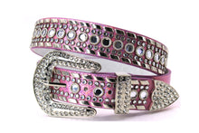 Cargar imagen en el visor de la galería, Rhinestone Belt - #1001 Genuine Leather Flashy Bling Western Cowgirl -1