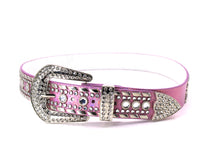 Cargar imagen en el visor de la galería, Rhinestone Belt - #1001 Genuine Leather Flashy Bling Western Cowgirl -1