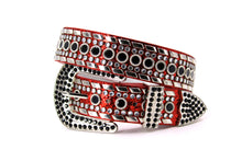 Cargar imagen en el visor de la galería, Rhinestone Belt - #1001 Genuine Leather Flashy Bling Western Cowgirl -1