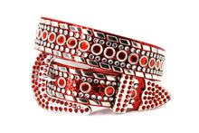 Cargar imagen en el visor de la galería, Rhinestone Belt - #1001 Genuine Leather Flashy Bling Western Cowgirl -1