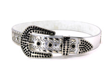 Cargar imagen en el visor de la galería, Rhinestone Belt - #1001 Genuine Leather Flashy Bling Western Cowgirl -2