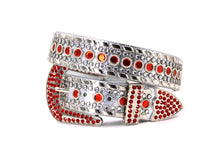 Cargar imagen en el visor de la galería, Rhinestone Belt - #1001 Genuine Leather Flashy Bling Western Cowgirl -2
