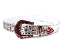 Cargar imagen en el visor de la galería, Rhinestone Belt - #1001 Genuine Leather Flashy Bling Western Cowgirl -2