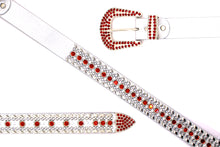 Cargar imagen en el visor de la galería, Rhinestone Belt - #1001 Genuine Leather Flashy Bling Western Cowgirl -2