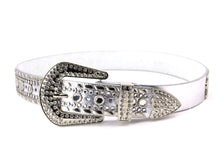 Cargar imagen en el visor de la galería, Rhinestone Belt - #1001 Genuine Leather Flashy Bling Western Cowgirl -2