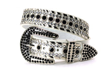 Cargar imagen en el visor de la galería, Rhinestone Belt - #1001 Genuine Leather Flashy Bling Western Cowgirl -2