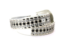 Cargar imagen en el visor de la galería, Rhinestone Belt - #1001 Genuine Leather Flashy Bling Western Cowgirl -2