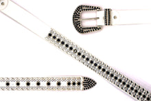 Cargar imagen en el visor de la galería, Rhinestone Belt - #1001 Genuine Leather Flashy Bling Western Cowgirl -2