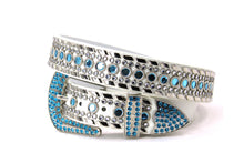 Cargar imagen en el visor de la galería, Rhinestone Belt - #1001 Genuine Leather Flashy Bling Western Cowgirl -2