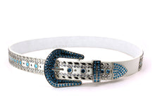 Cargar imagen en el visor de la galería, Rhinestone Belt - #1001 Genuine Leather Flashy Bling Western Cowgirl -2