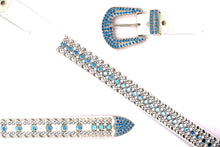 Cargar imagen en el visor de la galería, Rhinestone Belt - #1001 Genuine Leather Flashy Bling Western Cowgirl -2