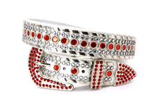 Cargar imagen en el visor de la galería, Rhinestone Belt - #1001 Genuine Leather Flashy Bling Western Cowgirl -2