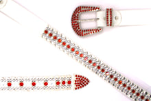 Cargar imagen en el visor de la galería, Rhinestone Belt - #1001 Genuine Leather Flashy Bling Western Cowgirl -2