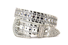 Cargar imagen en el visor de la galería, Rhinestone Belt - #1001 Genuine Leather Flashy Bling Western Cowgirl -2