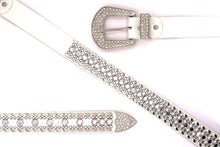Cargar imagen en el visor de la galería, Rhinestone Belt - #1001 Genuine Leather Flashy Bling Western Cowgirl -2