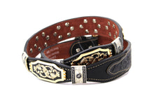 Load image into Gallery viewer, Concho Belt- #111 Gold Oval Concho & Silver Triangular Concho