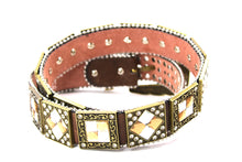 Load image into Gallery viewer, Rhinestone Belt - #201 Brass Gold Longhorn Buckle w Big Rhinestone