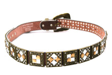 Load image into Gallery viewer, Rhinestone Belt - #201 Brass Gold Longhorn Buckle w Big Rhinestone