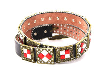 Load image into Gallery viewer, Rhinestone Belt - #201 Brass Gold Longhorn Buckle w Big Rhinestone