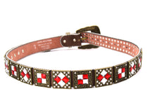 Load image into Gallery viewer, Rhinestone Belt - #201 Brass Gold Longhorn Buckle w Big Rhinestone