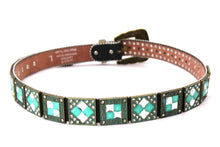 Load image into Gallery viewer, Rhinestone Belt - #201 Brass Gold Longhorn Buckle w Big Rhinestone