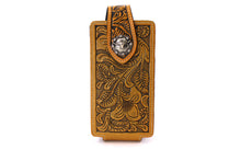 Load image into Gallery viewer, Phone Holster- #341 Floral Elastic Panel Magnetic Closure Phone Case Size L